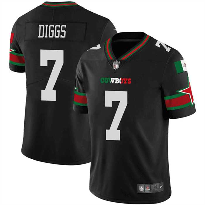 Mens Dallas Cowboys #7 Trevon Diggs Black Mexico Vapor Limited Stitched Jersey Dzhi